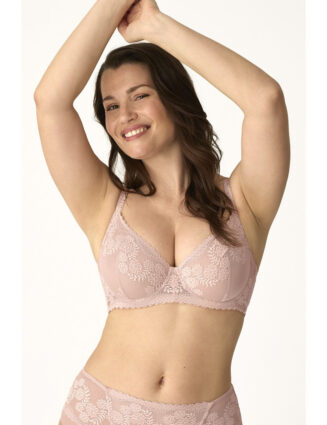 Soutien-gorge à armature sans coque dentelle rose