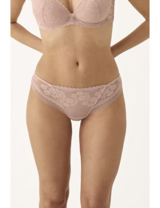 Tanga rose dentelle