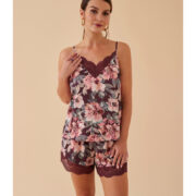 ENSEMBLE- LINGERIE-SHORT- AVEC-HAUT-EN- SATIN-STRETCH-PRUNE