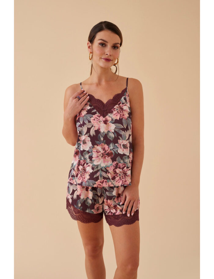 ENSEMBLE- LINGERIE-SHORT- AVEC-HAUT-EN- SATIN-STRETCH-PRUNE