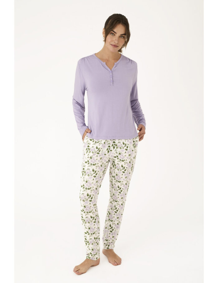 PYJAMA- LAVANDE-À-MANCHES- LONGUES