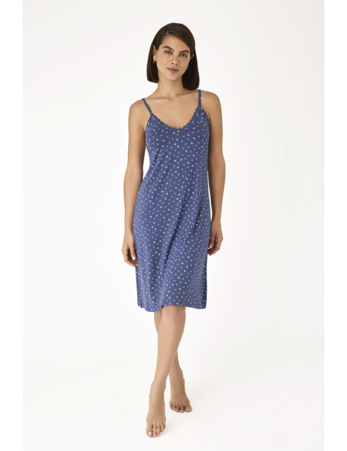 chemise-de-nuit-a-bretelle-coton-bleu-marine