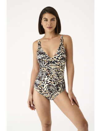 Maillot de bain 1 pièce gainant coques sans armatures à imprimé