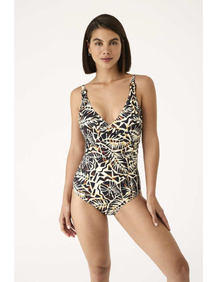 maillot-de-bain-1-pièce-gainant-coques-en-mousse-sans-armatures-imprimé-marron-jaune-noir