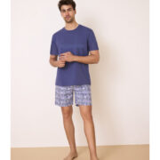 pyjama-short-haut-manches-courtes-bleu-coton