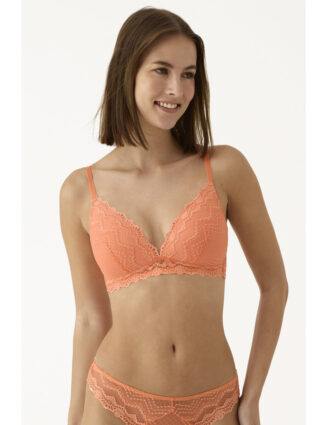 Soutien gorge triangle dentelle orange